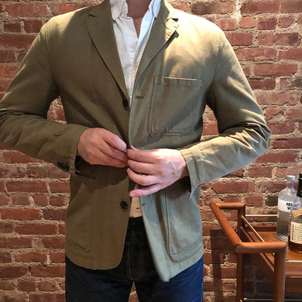 J Crew Wallace & Barnes Green Blazer Chore Jacket